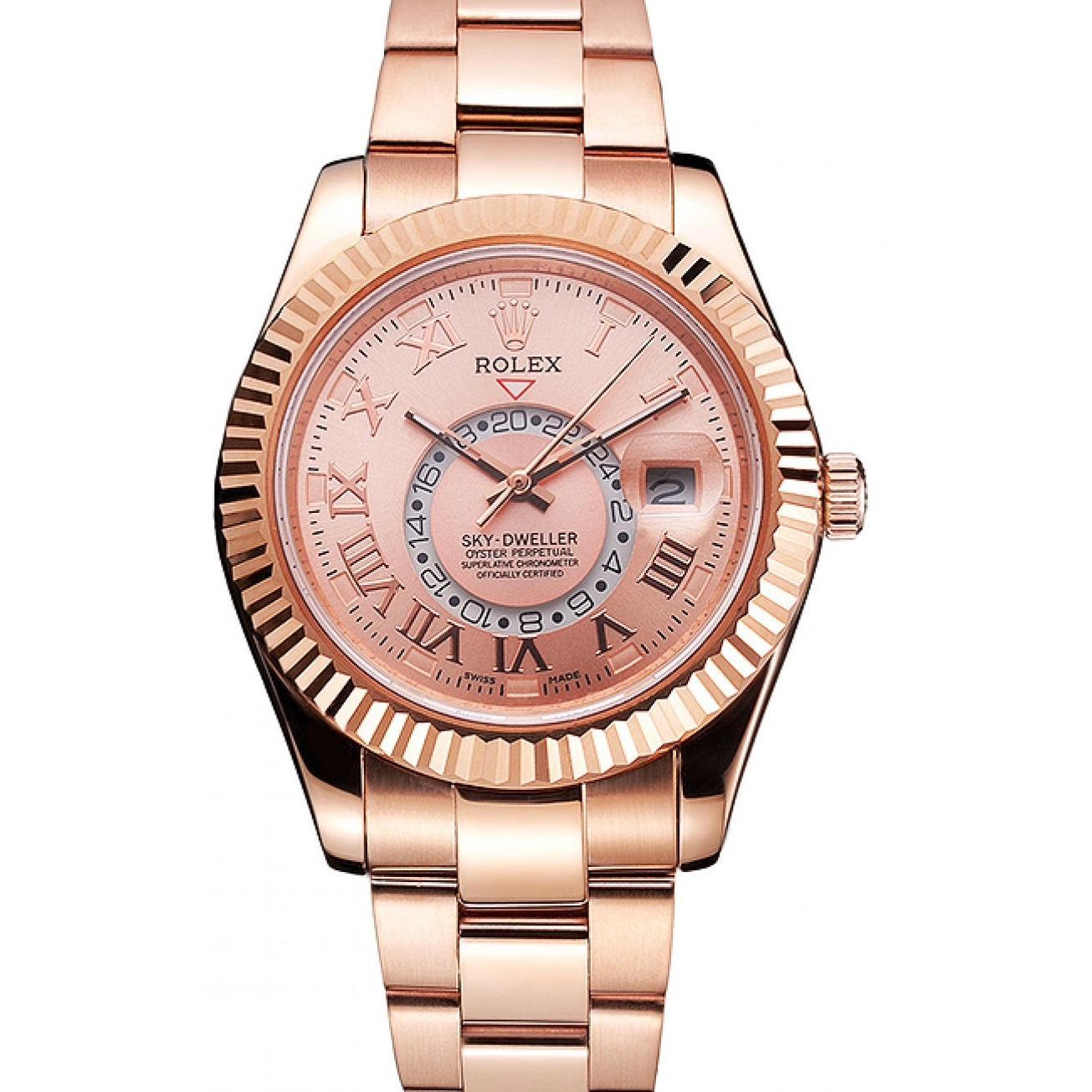 MiroTime 0824 Rolex Sky Dweller Rose Gold Dial Rose Gold Case And Bracelet